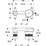 Wash basin tap Wall-mounted - concealed part Εσωτερικό μέρος mixer Wall-mounted - concealed part Wash basin tap Wall-mounted - concealed part Εσωτερικό μέρος mixer Wall-mounted - concealed part