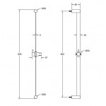 Shower slider rail 80cm material: Inox Brass Brushed PVD with hand shower, hose & outlet elbow, color: Gold surface: Brushed Shower slider rails Shower slider rail 80cm material: Inox Brass Brushed PVD with hand shower, hose & outlet elbow, color: Gold surface: Brushed Shower slider rails