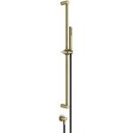 Shower slider rail 80cm material: Inox Brass Brushed PVD with hand shower, hose & outlet elbow, color: Gold surface: Brushed Shower slider rails Shower slider rail 80cm material: Inox Brass Brushed PVD with hand shower, hose & outlet elbow, color: Gold surface: Brushed Shower slider rails