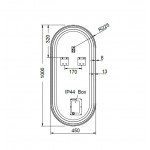 Καθρέπτης, σχήμα: Κάψουλα 45x100 από κρύσταλλο με φωτισμό ζεστό & ψυχρό Led Καθρέπτες μπάνιου
