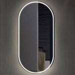 Καθρέπτης, σχήμα: Κάψουλα 45x100 από κρύσταλλο με φωτισμό ζεστό & ψυχρό Led Καθρέπτες μπάνιου