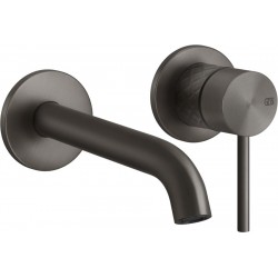 Wash basin tap Wall-mounted - external part 2 holes mixer Without waste, color: Black material: Inox surface: Brushed Wall-mounted - external part