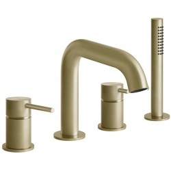 Bathtub tap Deck-mounted complete material: Inox Brass Brushed PVD, color: Gold surface: Brushed Deck-mounted