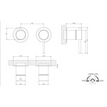 Shower tap Wall-mounted external part 2 holes 2 way material: Inox mixer without hand shower, hose and holder Black Metal Brushed PVD, color: Black surface: Matt Wall-mounted - external part