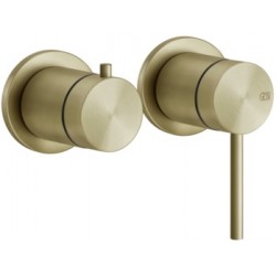 Shower tap Wall-mounted external part 2 holes 2 way material: Inox mixer without hand shower, hose and holder Brass Brushed PVD, color: Gold surface: Brushed Wall-mounted - external part
