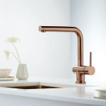 Kitchen tap Deck-mounted material: Brass, color: Pink Gold surface: Glossy Deck-mounted