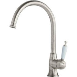 Kitchen tap Deck-mounted material: Brass, color: Chrome surface: Brushed Deck-mounted