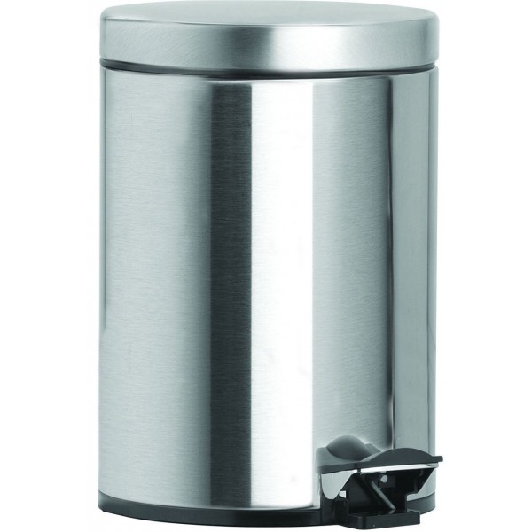 Waste bin material: Inox T3 5 lt Closed Floor standing, color: Chrome surface: Matt Waste bin material: Inox T3 5 lt Closed Floor standing, color: Chrome surface: Matt