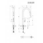 Μπαταρία κουζίνας επικαθήμενη από ορείχαλκο με ντους Black Brushed, χρώμα: Μαύρο επιφάνεια: Βουρτσισμένη Επικαθήμενες