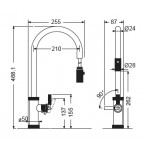 Kitchen tap Deck-mounted material: Brass with shower, color: Black surface: Matt Deck-mounted Kitchen tap Deck-mounted material: Brass with shower, color: Black surface: Matt Deck-mounted