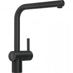Kitchen tap Deck-mounted material: Inox with shower Industrial blackL-Spout, color: Black surface: Matt Deck-mounted