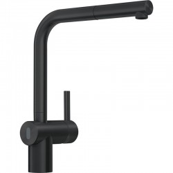 Kitchen tap Deck-mounted material: Inox with shower Industrial blackL-Spout, color: Black surface: Matt