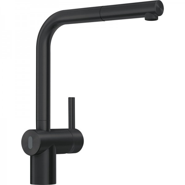 Kitchen tap Deck-mounted material: Inox with shower Industrial blackL-Spout, color: Black surface: Matt Deck-mounted