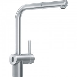 Kitchen tap Deck-mounted material: Inox with shower, color: Chrome surface: Brushed