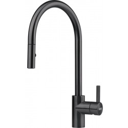 Kitchen tap Deck-mounted material: Inox with shower Industrial black, color: Black surface: Matt