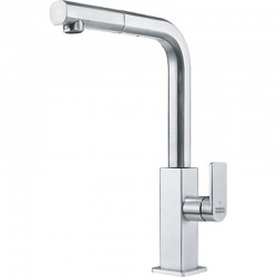 Μπαταρία κουζίνας επικαθήμενη από inox με ντους, χρώμα: Χρωμέ επιφάνεια: Βουρτσισμένη Επικαθήμενες