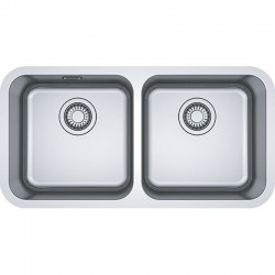 Νεροχύτης ανοξείδωτος 72,5x40 από inox επιφάνεια: Λεία ματ χωρίς πάγκο υποκαθήμενος, 2 γούρνες (77,5x35), χρώμα: Χρωμέ Ανοξείδωτοι