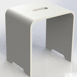 Bath stool 38x38x31 material: Acrylic, color: White surface: Matt Shower seats