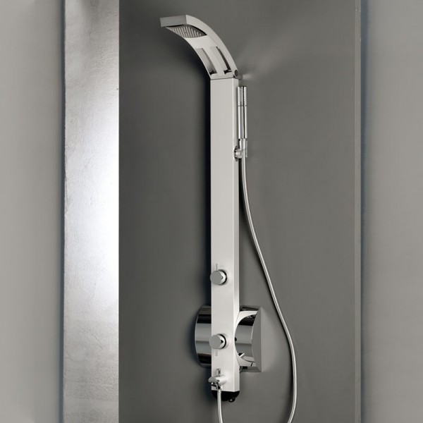 Shower column (Body jet) 131,4cm material: Aluminum, color: Chrome/White surface: Matt Indoor Shower column (Body jet) 131,4cm material: Aluminum, color: Chrome/White surface: Matt Indoor