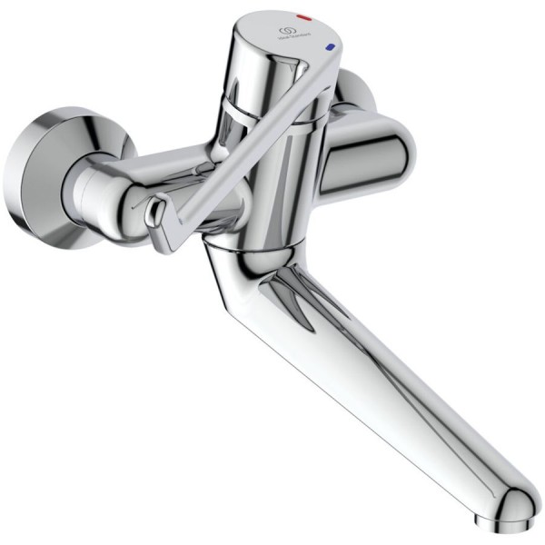 Wash basin tap Wall-mounted exposed 20cm material: Brass mixer, color: Chrome surface: Glossy Wall-mouned exposed Wash basin tap Wall-mounted exposed 20cm material: Brass mixer, color: Chrome surface: Glossy Wall-mouned exposed