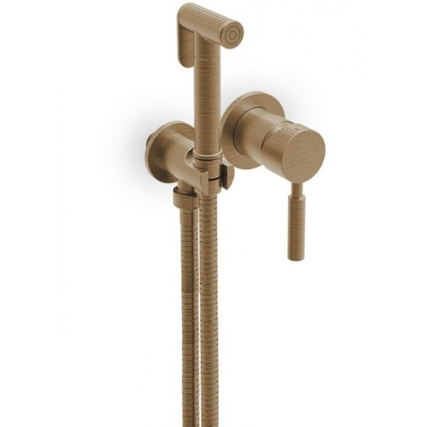 Bidet system Mixing material: Brass, color: Bronze surface: Brushed Wall-mounted bidet hand shower systems
