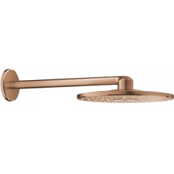 Shower head Wall-mounted 31x31 material: Brass, style: 2 sprays, color: Pink Gold surface: Brushed Overhead showers