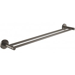 Πετσετοθήκη 60cm brushed hard graphite σταθερή από ορείχαλκο διπλή, χρώμα: Γκρι επιφάνεια: Βουρτσισμένη Πετσετοθήκες