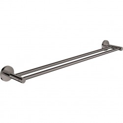 Πετσετοθήκη 60cm hard graphite σταθερή από ορείχαλκο διπλή, χρώμα: Γκρι επιφάνεια: Γυαλιστερή