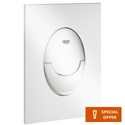 Πλακέτα εντοιχιζόμενου καζανακίου Alpine white από ABS διπλής ενέργειας με πνευματικό μηχανισμό, χρώμα: Λευκό επιφάνεια: Ματ Πλακέτες