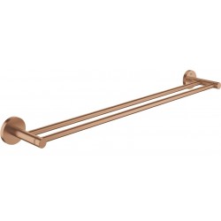 Πετσετοθήκη 60cm Brushed warm sunset σταθερή από ορείχαλκο διπλή, χρώμα: Ροζ Χρυσό επιφάνεια: Βουρτσισμένη