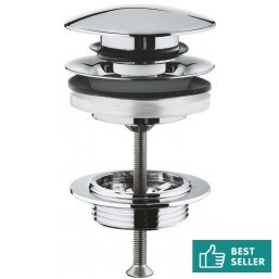 Waste Valve Push-Open With overflow / Without overflow material: Brass surface: Glossy, color: Chrome