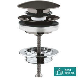 Waste Valve With overflow / Without overflow material: Brass surface: Brushed, color: Grey