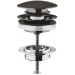 Βαλβίδα push-open, Brushed Hard Graphite, με υπερχείλιση / χωρίς υπερχείλιση από ορείχαλκο επιφάνεια: Βουρτσισμένη, χρώμα: Γκρι Βαλβίδες