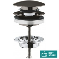 Βαλβίδα push-open, Brushed Hard Graphite, με υπερχείλιση / χωρίς υπερχείλιση από ορείχαλκο επιφάνεια: Βουρτσισμένη, χρώμα: Γκρι Βαλβίδες