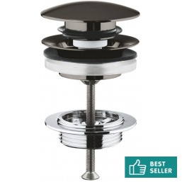 Βαλβίδα push-open, Brushed Hard Graphite, με υπερχείλιση / χωρίς υπερχείλιση από ορείχαλκο επιφάνεια: Βουρτσισμένη, χρώμα: Γκρι