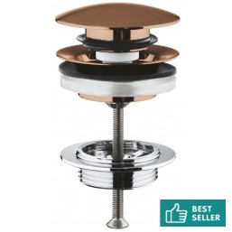 Waste Valve With overflow / Without overflow material: Brass surface: Brushed, color: Pink Gold