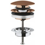 Βαλβίδα push-open, Brushed Warm Sunset, με υπερχείλιση / χωρίς υπερχείλιση από ορείχαλκο επιφάνεια: Βουρτσισμένη, χρώμα: Ροζ Χρυσό Βαλβίδες