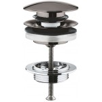 Waste Valve push-open, Hard Graphite With overflow material: Brass surface: Glossy, color: Grey Waste Valve push-open, Hard Graphite With overflow material: Brass surface: Glossy, color: Grey Waste overflows