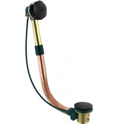 Βαλβίδα αυτόματη, μπανιέρας με υπερχείλιση από ορείχαλκο επιφάνεια: Ματ, χρώμα: Μαύρο Βαλβίδες