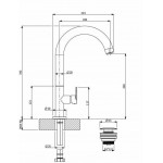 Wash basin tap Deck-mounted L size material: Brass mixer With push-open waste set, color: White surface: Matt Deck-mounted