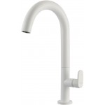 Wash basin tap Deck-mounted L size material: Brass mixer With push-open waste set, color: White surface: Matt Deck-mounted
