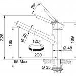 Kitchen tap Deck-mounted material: Inox with shower, color: Chrome surface: Glossy Deck-mounted