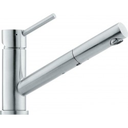 Kitchen tap Deck-mounted material: Inox with shower, color: Chrome surface: Glossy