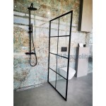 Shower enclosure Linear 100x200 8mm fixed surface: Matt, color: Black Linear Shower enclosure Linear 100x200 8mm fixed surface: Matt, color: Black Linear