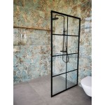 Shower enclosure Linear 100x200 8mm fixed surface: Matt, color: Black Linear Shower enclosure Linear 100x200 8mm fixed surface: Matt, color: Black Linear
