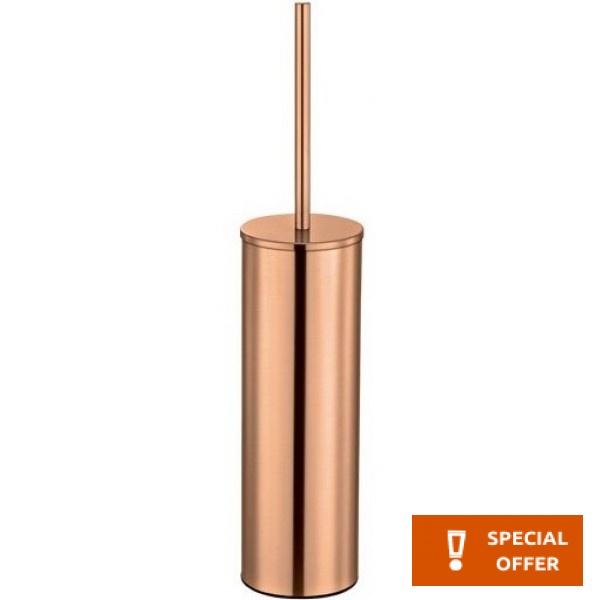 Brush (broom) Floor standing material: Brass, color: Pink Gold surface: Brushed Toilet brush holders