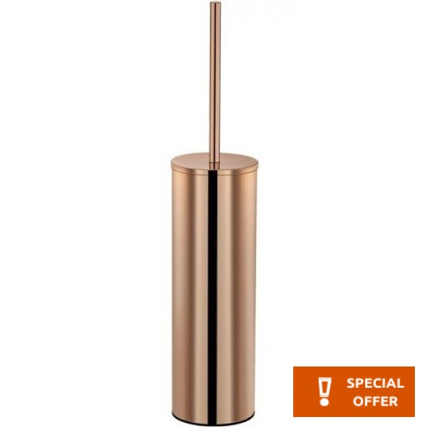 Brush (broom) Floor standing material: Brass, color: Pink Gold surface: Glossy Toilet brush holders