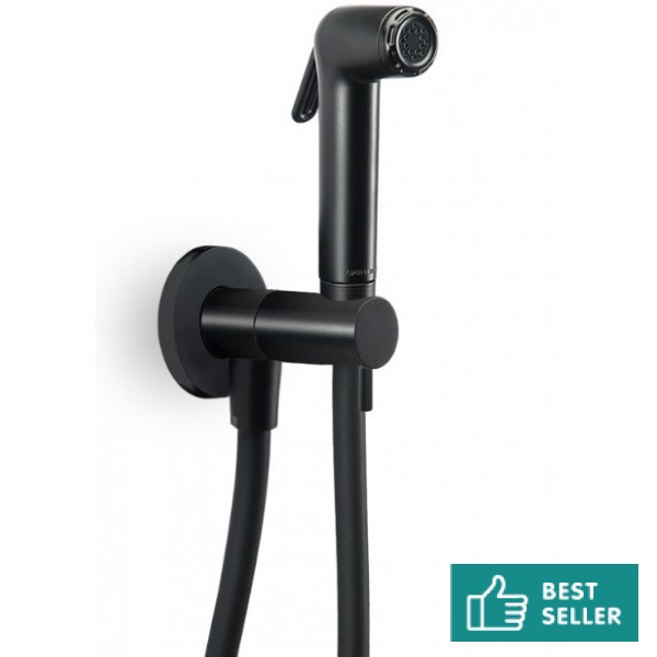 Σύστημα ντους μπιντέ επίτοιχο σταθερής θερμοκρασίας από ορείχαλκο κρύο, χρώμα: Μαύρο επιφάνεια: Ματ Συστήματα ντους μπιντέ επίτοιχα