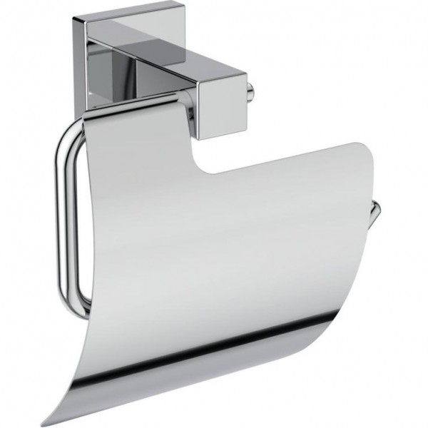 Paper holder with cover material: Brass, color: Chrome surface: Glossy Toilet paper holders