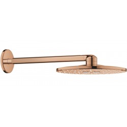 Shower head Wall-mounted 31x31 material: Brass, style: 2 sprays warm sunset, color: Pink Gold surface: Glossy Overhead showers